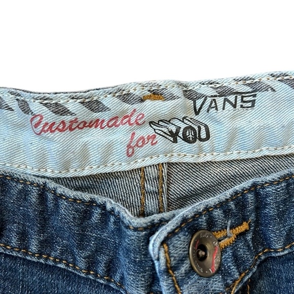 Vans Custom Made For You Straight Leg Jeans Medium Blue 99% Cotton Skater 36x34 - Picture 6 of 16